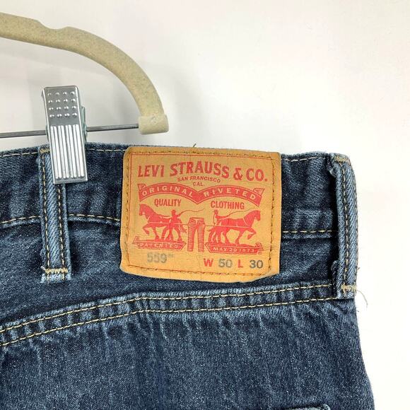Levis 559 Relaxed Straight Fit Jeans Blue Men's Size 50x30 - Picture 3 of 9